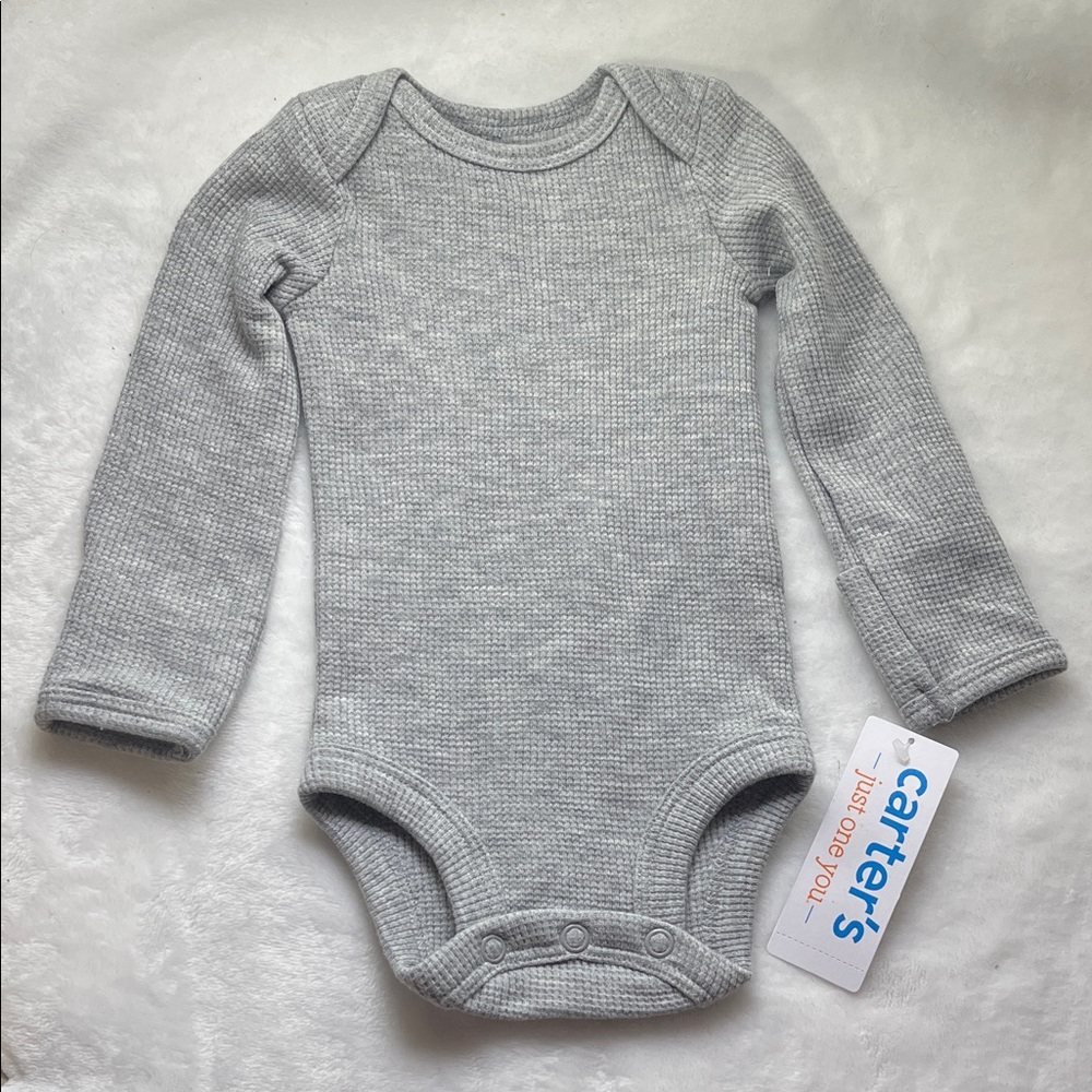 NWT Carter's Light Gray Long Sleeve Bodysuit for newborn